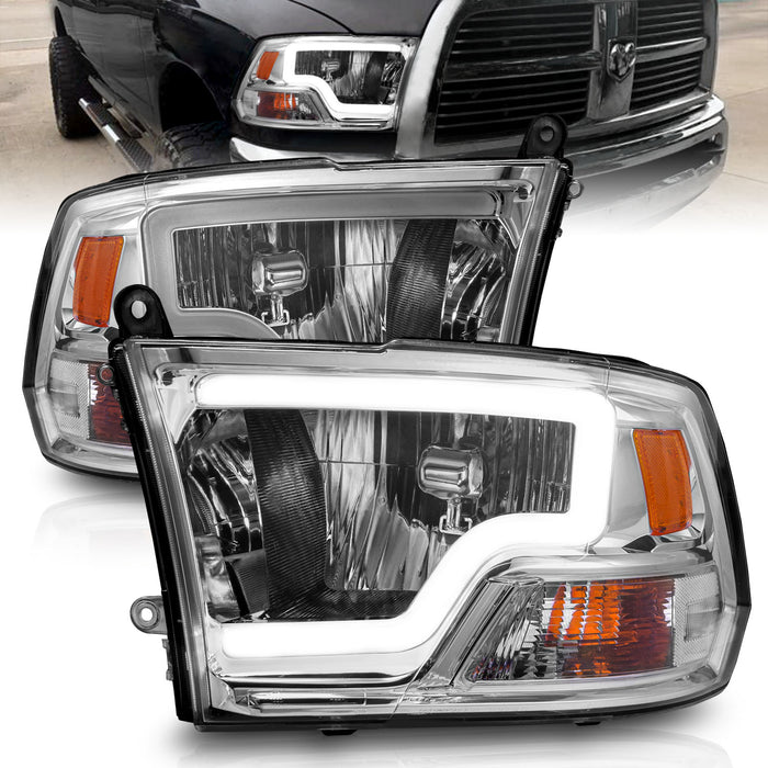Anzo USA 111516 Crystal Headlight Set; Chorme Housing; Pair; w/Light Bar; - Truck Part Superstore