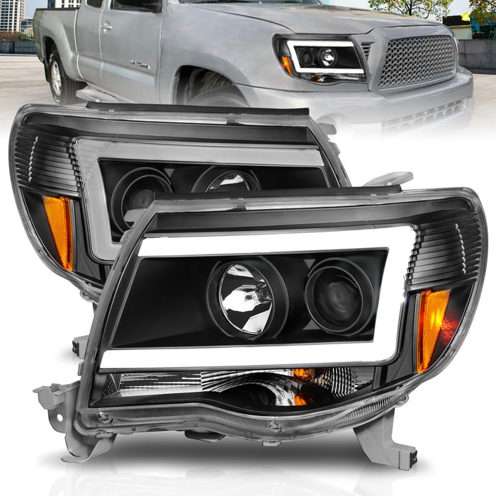 Anzo USA 111517 Projector Headlight Set; Clear Lens; Black Housing; w/Light Bar; Pair; - Truck Part Superstore