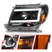 Anzo USA 111517 Projector Headlight Set; Clear Lens; Black Housing; w/Light Bar; Pair; - Truck Part Superstore