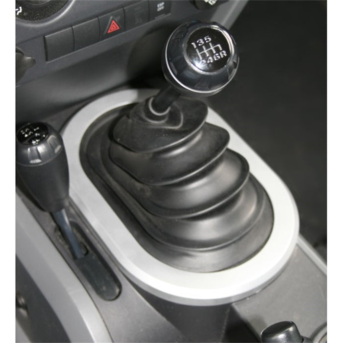 Rugged Ridge 11151.01 Man Trans Shifter Bezel Trim; Brushed Silver; - Truck Part Superstore