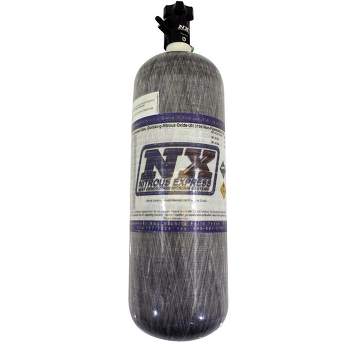Nitrous Express 11152-6 COMPOSITE BOTTLE W/LIGHTNING 500 VALVE;-6 Bottle Nipple (6.79 DIA. X 23.25 TALL) - Truck Part Superstore