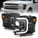 Anzo USA 111520 LED Projector Headlight; Black Housing; w/Smoke Bar Sequential Signal; Pair; - Truck Part Superstore