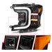 Anzo USA 111520 LED Projector Headlight; Black Housing; w/Smoke Bar Sequential Signal; Pair; - Truck Part Superstore