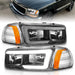 Anzo USA 111522 Crystal Headlight Set; Black Housing; w/Light Bar; - Truck Part Superstore
