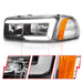 Anzo USA 111522 Crystal Headlight Set; Black Housing; w/Light Bar; - Truck Part Superstore
