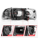 Anzo USA 111522 Crystal Headlight Set; Black Housing; w/Light Bar; - Truck Part Superstore