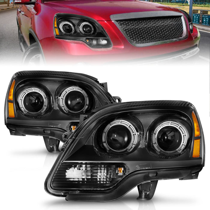Anzo USA 111523 Crystal Headlight Set; Chrome Housing; w/Light Bar; - Truck Part Superstore