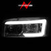 Anzo USA 111523 Crystal Headlight Set; Chrome Housing; w/Light Bar; - Truck Part Superstore