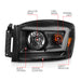 Anzo USA 111524 Crystal Headlight Set; Clear Lens; Black Housing; w/Light Bar; Pair; - Truck Part Superstore