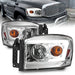 Anzo USA 111525 Crystal Headlight Set; Clear Lens; Chrome Housing; w/Light Bar; Pair; - Truck Part Superstore