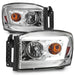 Anzo USA 111525 Crystal Headlight Set; Clear Lens; Chrome Housing; w/Light Bar; Pair; - Truck Part Superstore