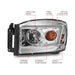 Anzo USA 111525 Crystal Headlight Set; Clear Lens; Chrome Housing; w/Light Bar; Pair; - Truck Part Superstore