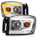 Anzo USA 111527 Crystal Headlight Set; Clear Lens; Chrome Housing; w/Light Bar Switchback; Pair; - Truck Part Superstore