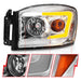 Anzo USA 111527 Crystal Headlight Set; Clear Lens; Chrome Housing; w/Light Bar Switchback; Pair; - Truck Part Superstore