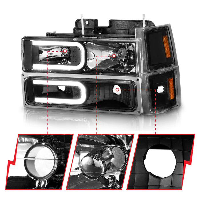 Anzo USA 111528 Crystal Headlight Set - Truck Part Superstore