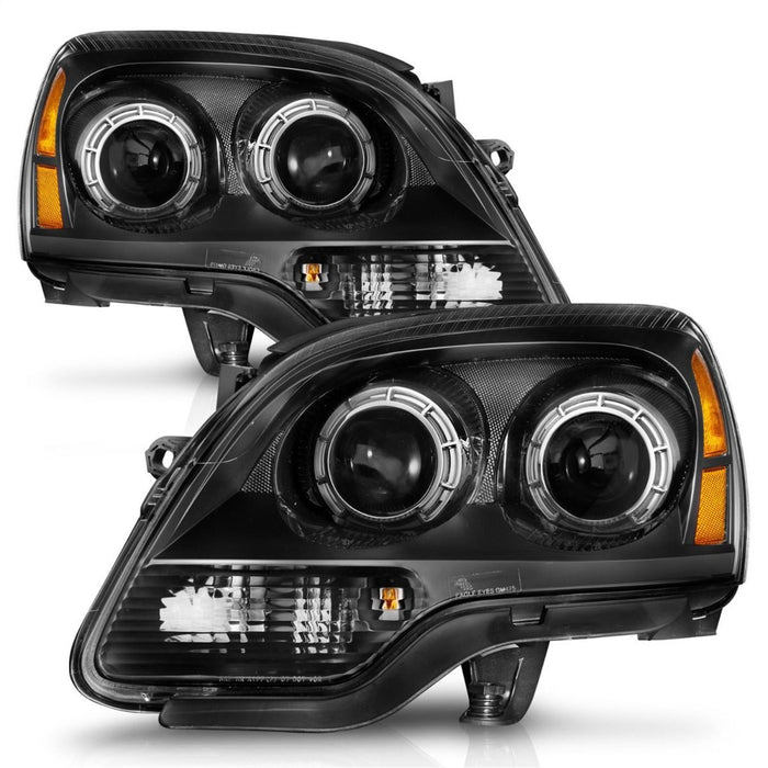 Anzo USA 111530 Projector Headlight Set; Clear Lens; Black Housing; Pair; - Truck Part Superstore