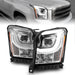 Anzo USA 111536 Projector Headlight Set; Clear Lens; Chrome Housing; w/Light Bar; Pair; - Truck Part Superstore