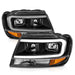 Anzo USA 111537 Crystal Headlight Set; Black Housing; Pair; w/Light Bar; - Truck Part Superstore