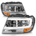 Anzo USA 111538 Crystal Headlight Set; Chrome Housing; Pair; w/Light Bar; - Truck Part Superstore