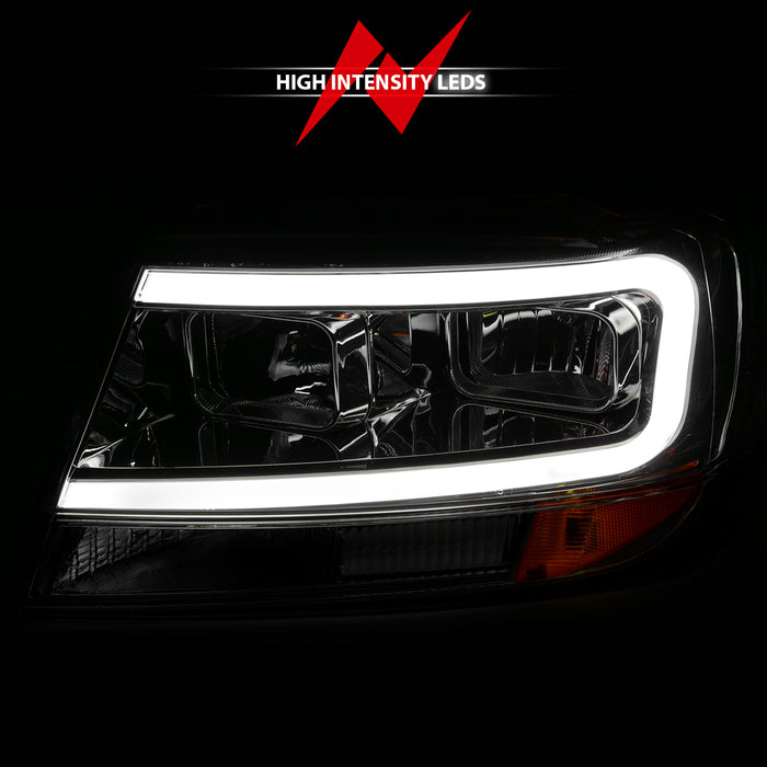 Anzo USA 111538 Crystal Headlight Set; Chrome Housing; Pair; w/Light Bar; - Truck Part Superstore