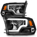 Anzo USA 111539 LED Projector Headlight; LED Square; Black Housing; w/Light Bar; Pair; - Truck Part Superstore