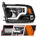 Anzo USA 111539 LED Projector Headlight; LED Square; Black Housing; w/Light Bar; Pair; - Truck Part Superstore