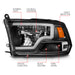 Anzo USA 111539 LED Projector Headlight; LED Square; Black Housing; w/Light Bar; Pair; - Truck Part Superstore