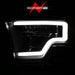 Anzo USA 111539 LED Projector Headlight; LED Square; Black Housing; w/Light Bar; Pair; - Truck Part Superstore