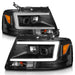 Anzo USA 111541 Projector Headlight Set; Clear Lens; Black Housing; w/Light Bar; Pair; - Truck Part Superstore