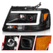Anzo USA 111541 Projector Headlight Set; Clear Lens; Black Housing; w/Light Bar; Pair; - Truck Part Superstore
