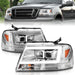 Anzo USA 111542 Projector Headlight Set; Clear Lens; Chrome Housing; w/Light Bar; Pair; - Truck Part Superstore