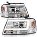 Anzo USA 111542 Projector Headlight Set; Clear Lens; Chrome Housing; w/Light Bar; Pair; - Truck Part Superstore