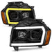 Anzo USA 111543 Projector Headlight Set; Black Housing; w/Light Bar Switchback; - Truck Part Superstore