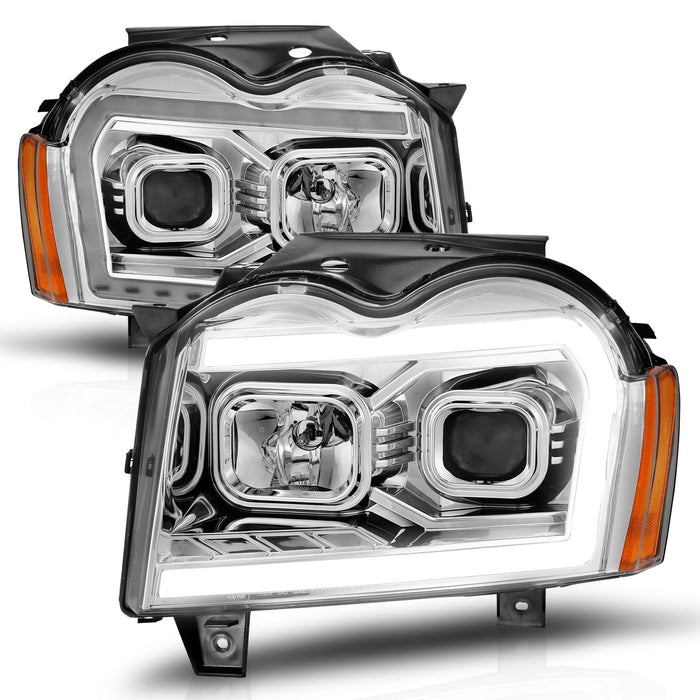 Anzo USA 111544 Projector Headlight Set; Chrome Housing; w/Light Bar Switchback; - Truck Part Superstore