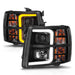 Anzo USA 111545 Projector Headlight Set; Black Housing; w/Light Bar; w/Sequential; - Truck Part Superstore