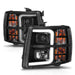Anzo USA 111545 Projector Headlight Set; Black Housing; w/Light Bar; w/Sequential; - Truck Part Superstore