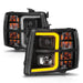 Anzo USA 111545 Projector Headlight Set; Black Housing; w/Light Bar; w/Sequential; - Truck Part Superstore