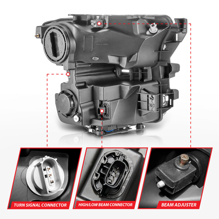Anzo USA 111548 LED Projector Headlight; Chrome Housing w/Light Bar Switchback; - Truck Part Superstore