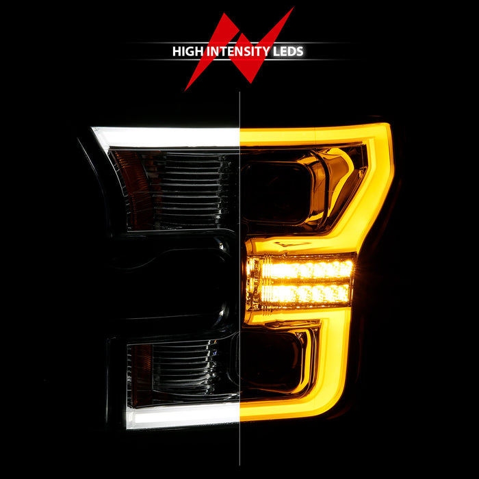 Anzo USA 111548 LED Projector Headlight; Chrome Housing w/Light Bar Switchback; - Truck Part Superstore