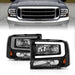Anzo USA 111549 Crystal Headlight Set; Black Housing; Pair; w/Light Bar; - Truck Part Superstore