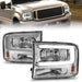 Anzo USA 111550 Crystal Headlight Set; Chorme Housing; Pair; w/Light Bar; - Truck Part Superstore