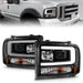 Anzo USA 111551 Projector Headlight Set; Black Housing; w/Light Bar; - Truck Part Superstore