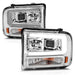 Anzo USA 111552 Projector Headlight Set; Chrome Housing; w/Light Bar; - Truck Part Superstore