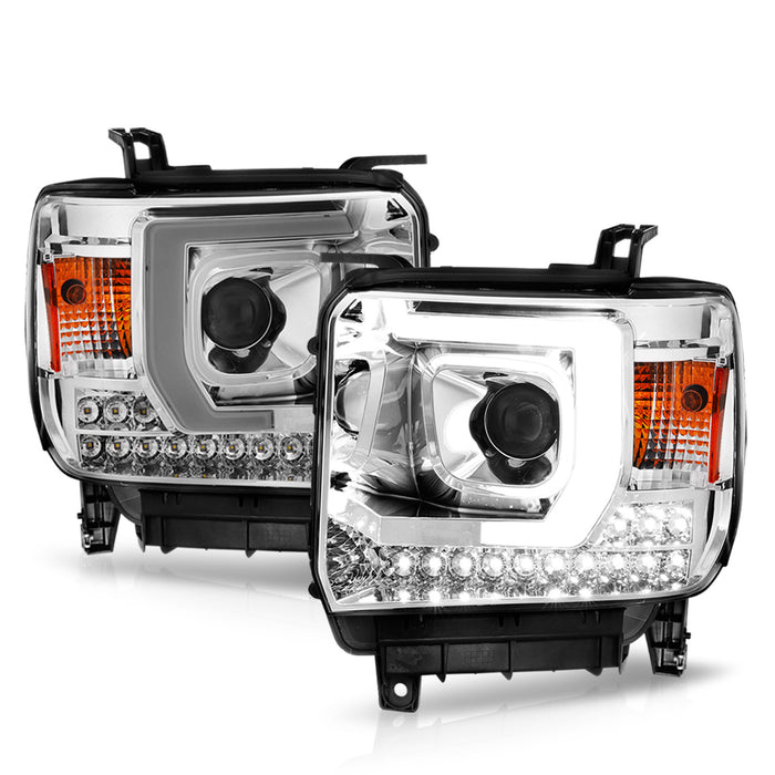 Anzo USA 111553 Projector Headlight Set; w/Plank Style Switchback; Chrome; Pair; - Truck Part Superstore