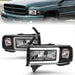 Anzo USA 111554 LED Crystal Headlight; w/Light Bar; Black Housing; Pair; - Truck Part Superstore