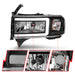 Anzo USA 111554 LED Crystal Headlight; w/Light Bar; Black Housing; Pair; - Truck Part Superstore