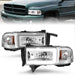 Anzo USA 111555 LED Crystal Headlight; w/Light Bar; Chrome Housing; Pair; - Truck Part Superstore