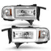 Anzo USA 111555 LED Crystal Headlight; w/Light Bar; Chrome Housing; Pair; - Truck Part Superstore
