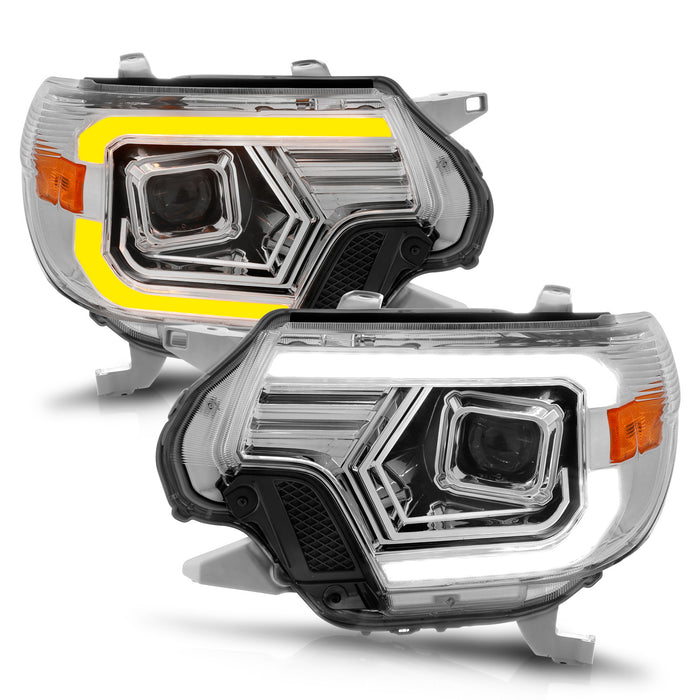 Anzo USA 111557 Projector Headlight Set; w/Light Bar Switchback; Chrome Housing; - Truck Part Superstore