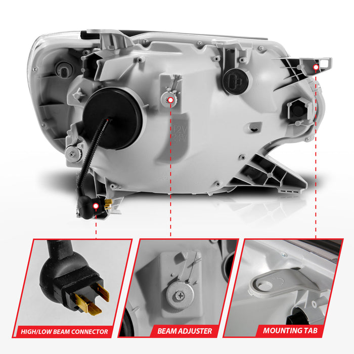 Anzo USA 111557 Projector Headlight Set; w/Light Bar Switchback; Chrome Housing; - Truck Part Superstore